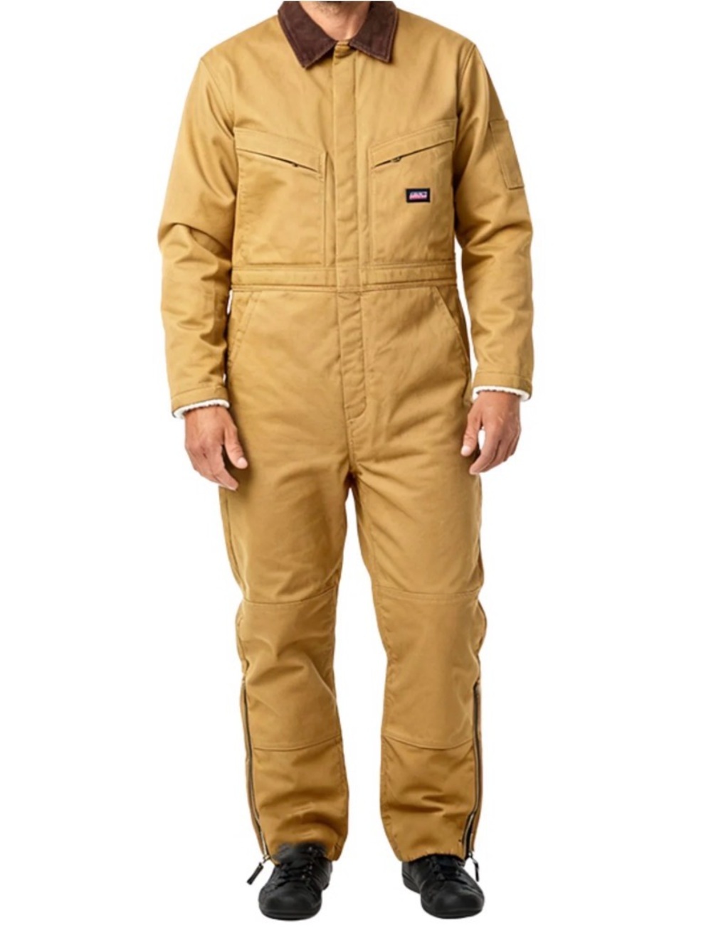 Dickies Tan Coverall with Brown Collar - men